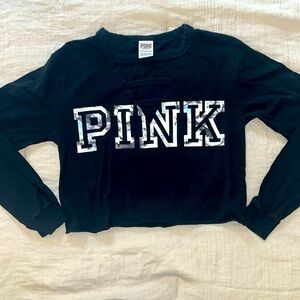 PINK - Long sleeve crop top - Size - XS